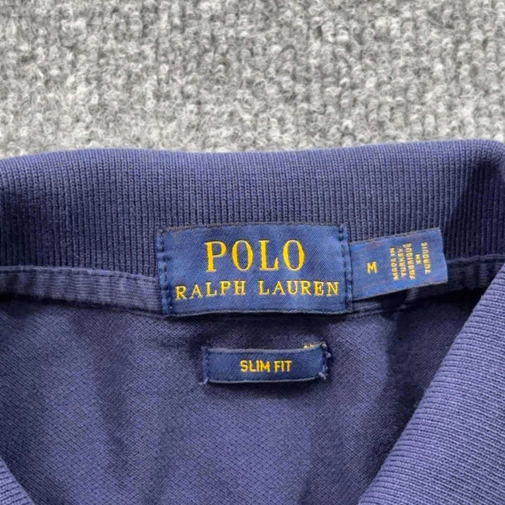 Polo Ralph Lauren Polo Shirt Womens M Navy Blue Slim Fit Short Sleeve Cotton - Picture 3 of 13